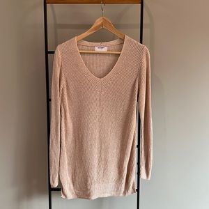 Old Navy White Tunic Length Sweater, Size M, Beige